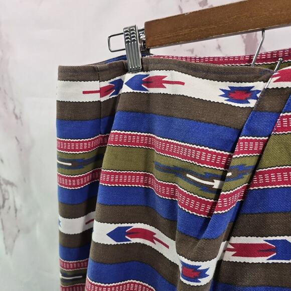 Vintage Southwestern Skirt Womens 32 Maxi Tapestry Blanket Aztec Wrap 90s - Picture 2 of 14